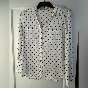 Express polka dot portofino shirt size S petite